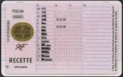 Eksempel 1 på kørekort for FR