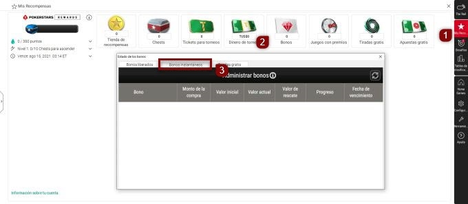 Realizar el seguimiento de los bonos instantáneos en el ordenador