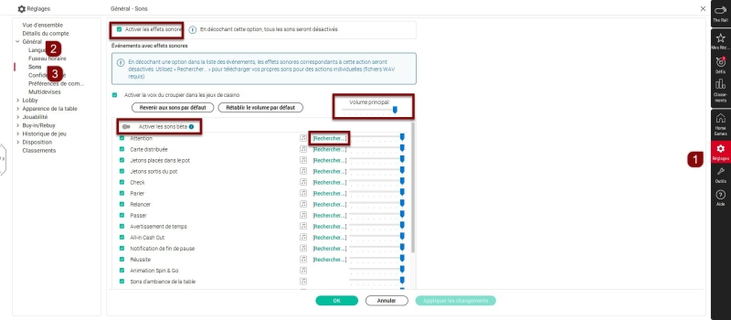 Logiciel pour ordinateur - options audio