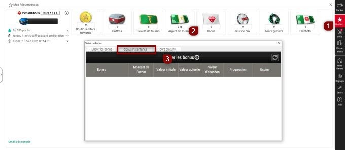 Suivre la progression de votre bonus instantané sur ordinateur