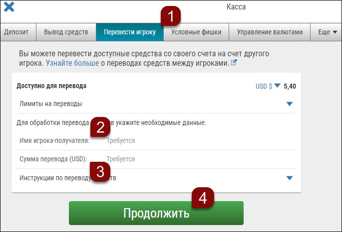 перевод денежных средств